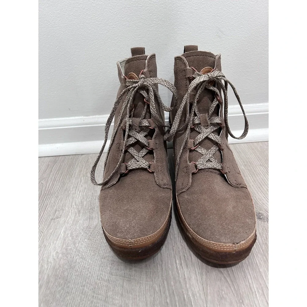 Merrell Tremblant Wedge Lace Up Suede Ankle Boots Womens 10‎ Brown Comfort